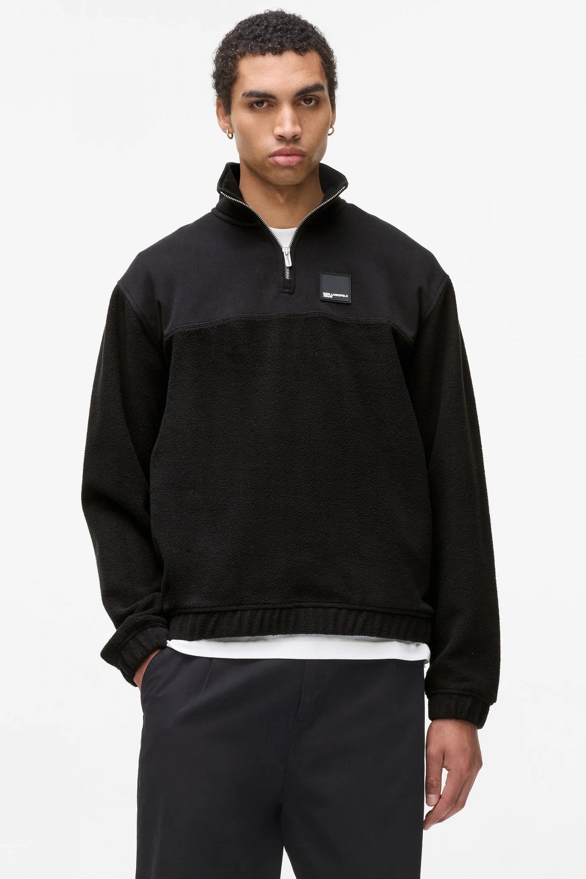 KARL LAGERFELD JEANS KLJ REG POLAR FLEECE ZIP S en color NEGRO  (1)