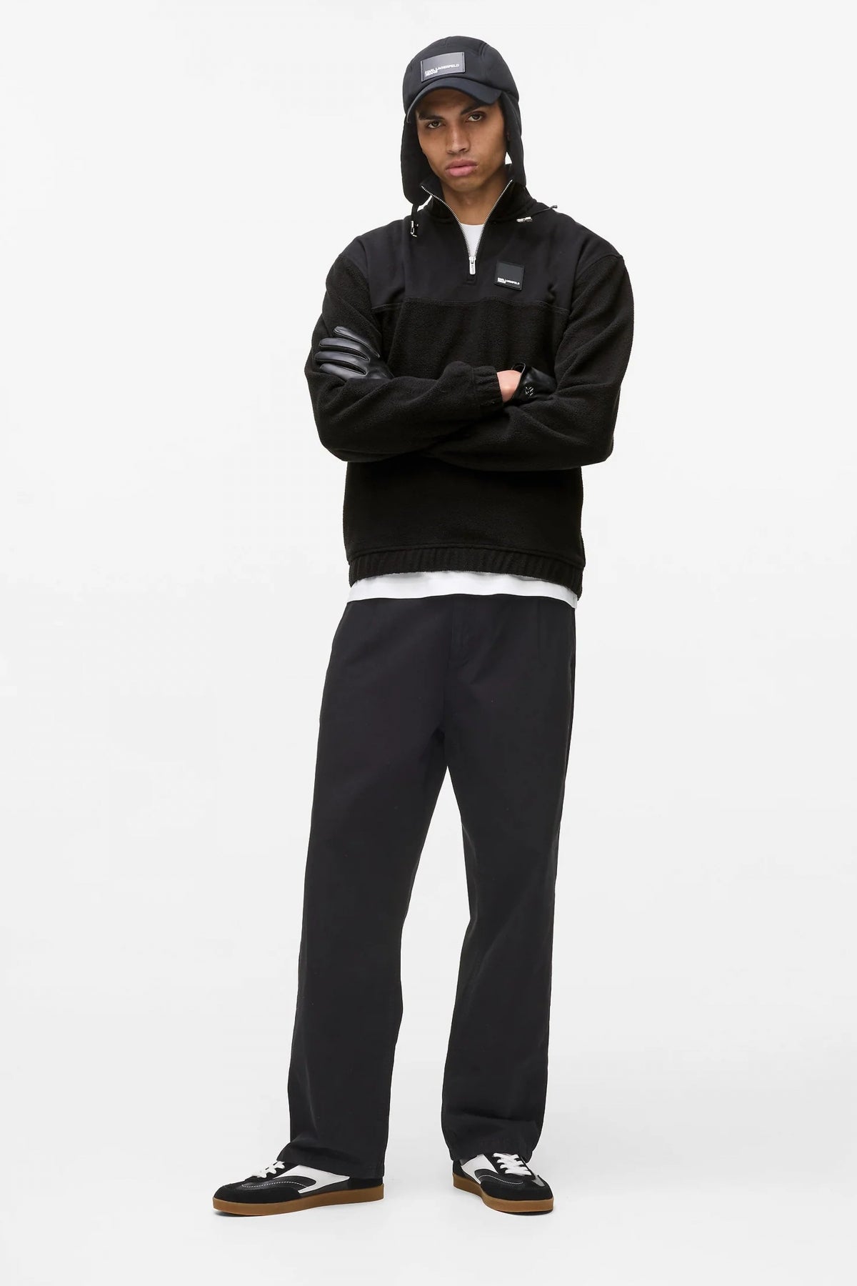 KARL LAGERFELD JEANS KLJ REG POLAR FLEECE ZIP S en color NEGRO  (4)
