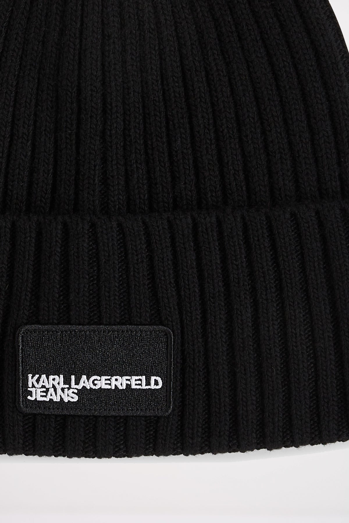 KARL LAGERFELD JEANS KLJ TURNED UP BEANIE en color NEGRO  (3)
