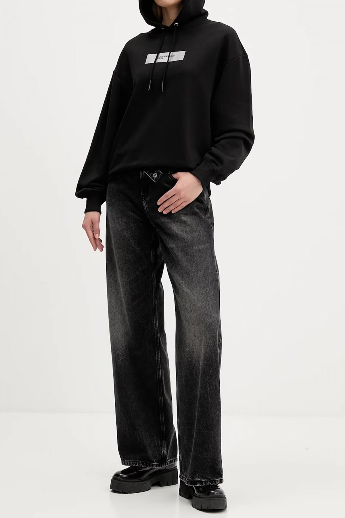 KARL LAGERFELD JEANS KLJ MR RELAXED WB DENIM en color NEGRO  (4)