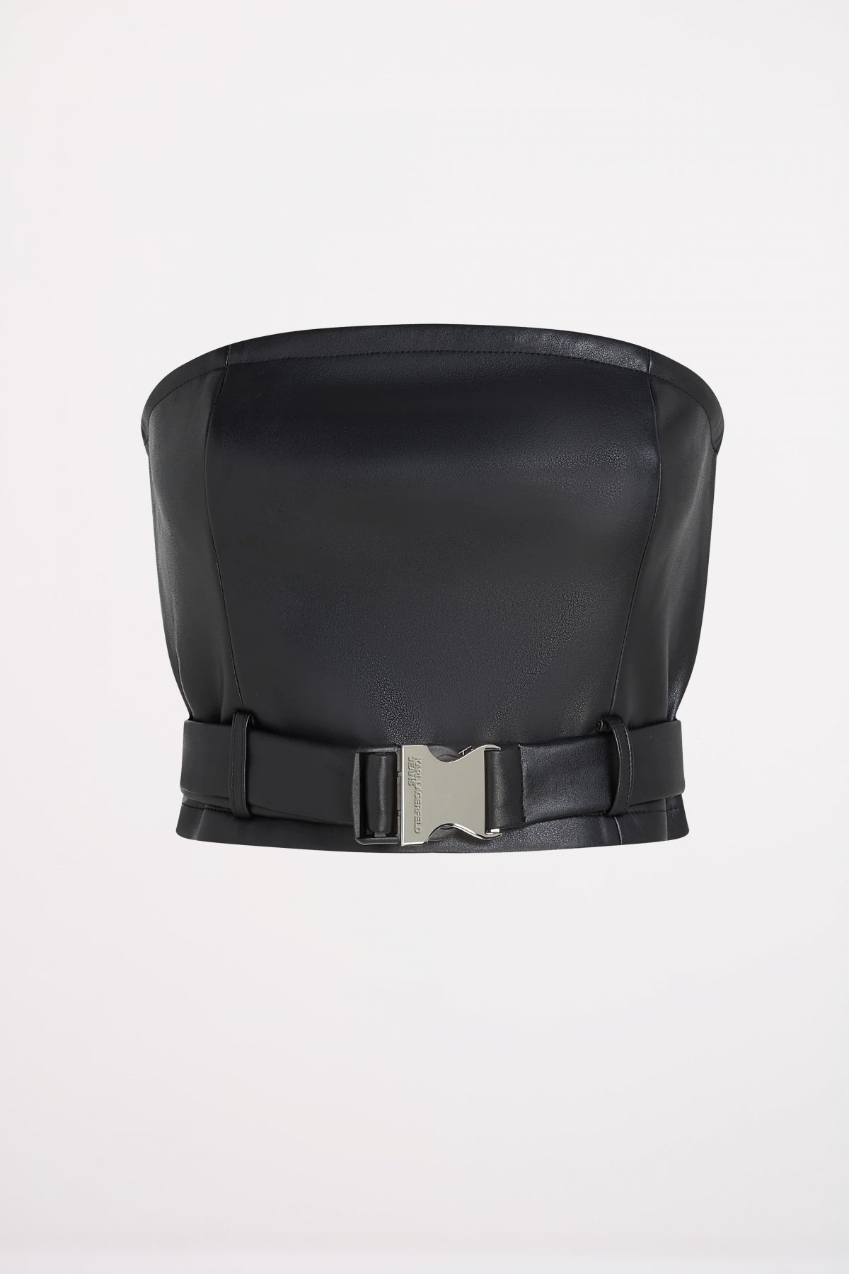 KARL LAGERFELD JEANS KLJ FAUX LEATHER TOP en color NEGRO  (2)
