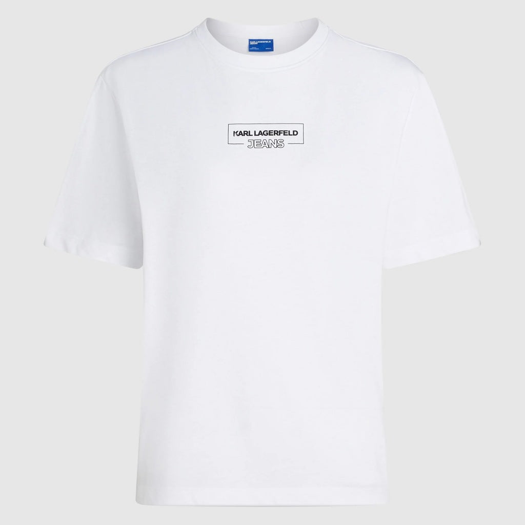 KARL LAGERFELD JEANS KLJ REG OUTLINE LOGO TEE en color BLANCO  (3)