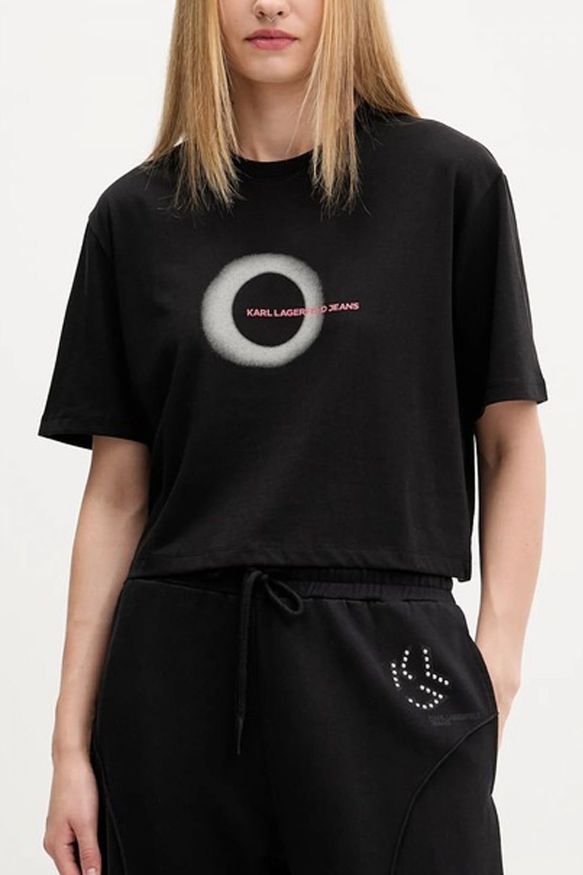 KARL LAGERFELD JEANS KLJ BOXY ECLIPSE GRAPHIC T en color NEGRO  (1)