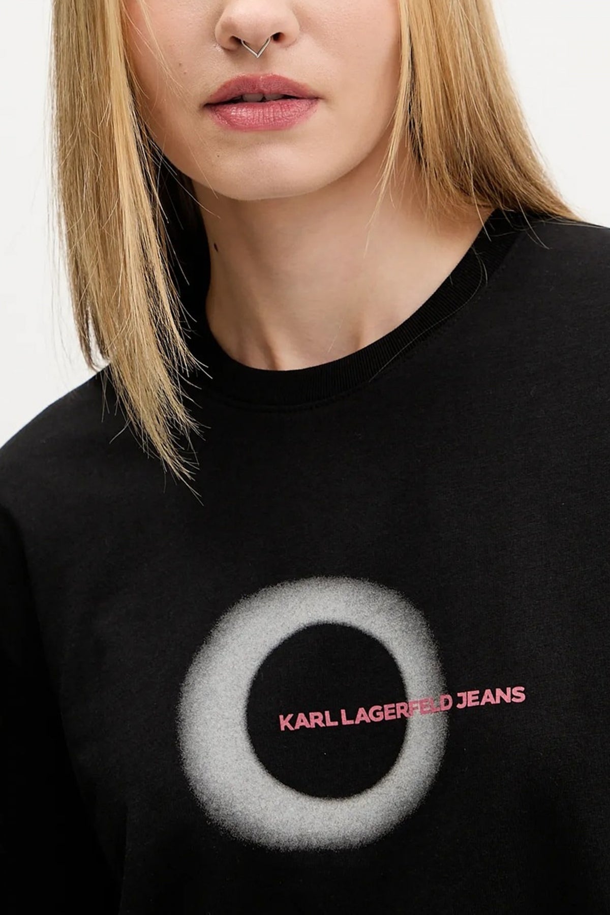KARL LAGERFELD JEANS KLJ BOXY ECLIPSE GRAPHIC T en color NEGRO  (3)