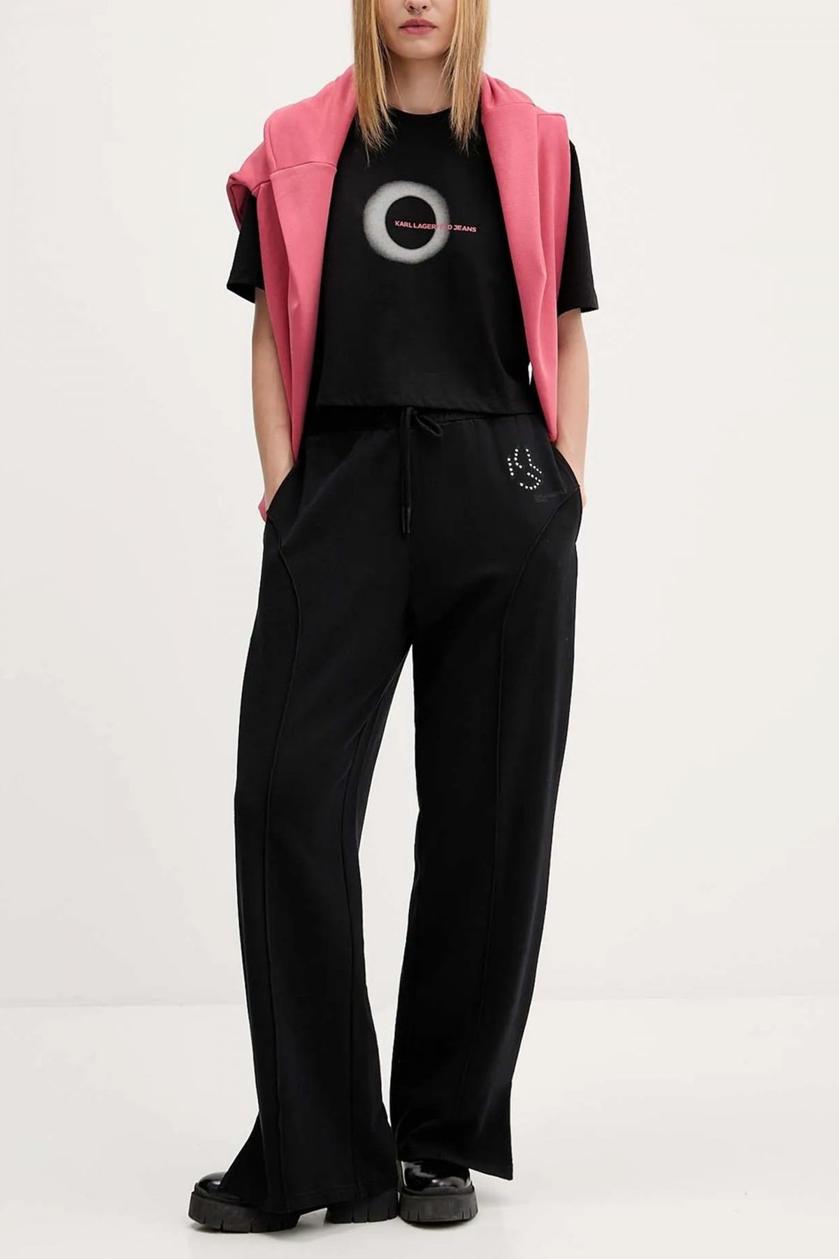 KARL LAGERFELD JEANS KLJ BOXY ECLIPSE GRAPHIC T en color NEGRO  (4)