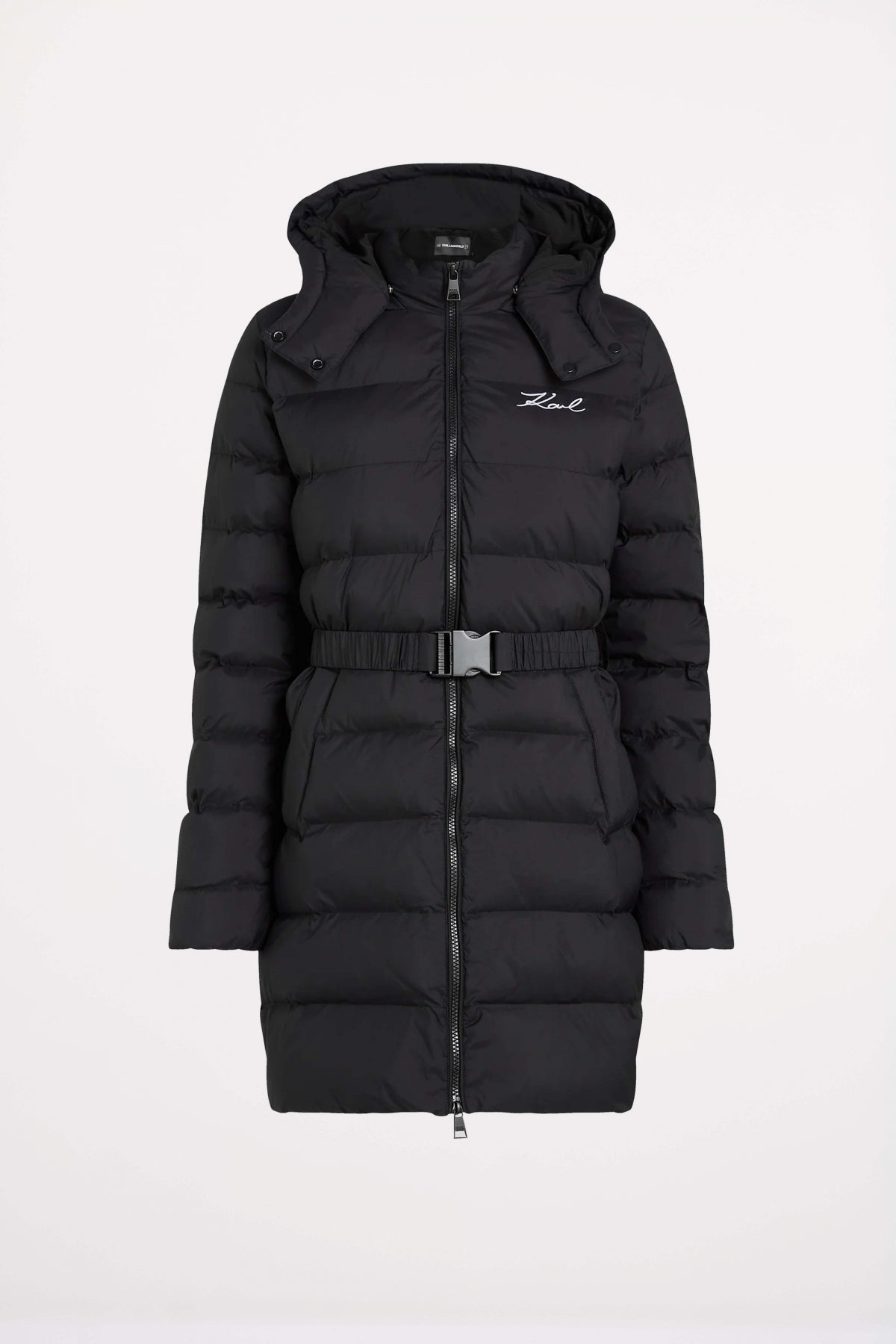 KARL LAGERFELD JEANS LIGHTWEIGHT LONG PUFFER en color NEGRO  (2)