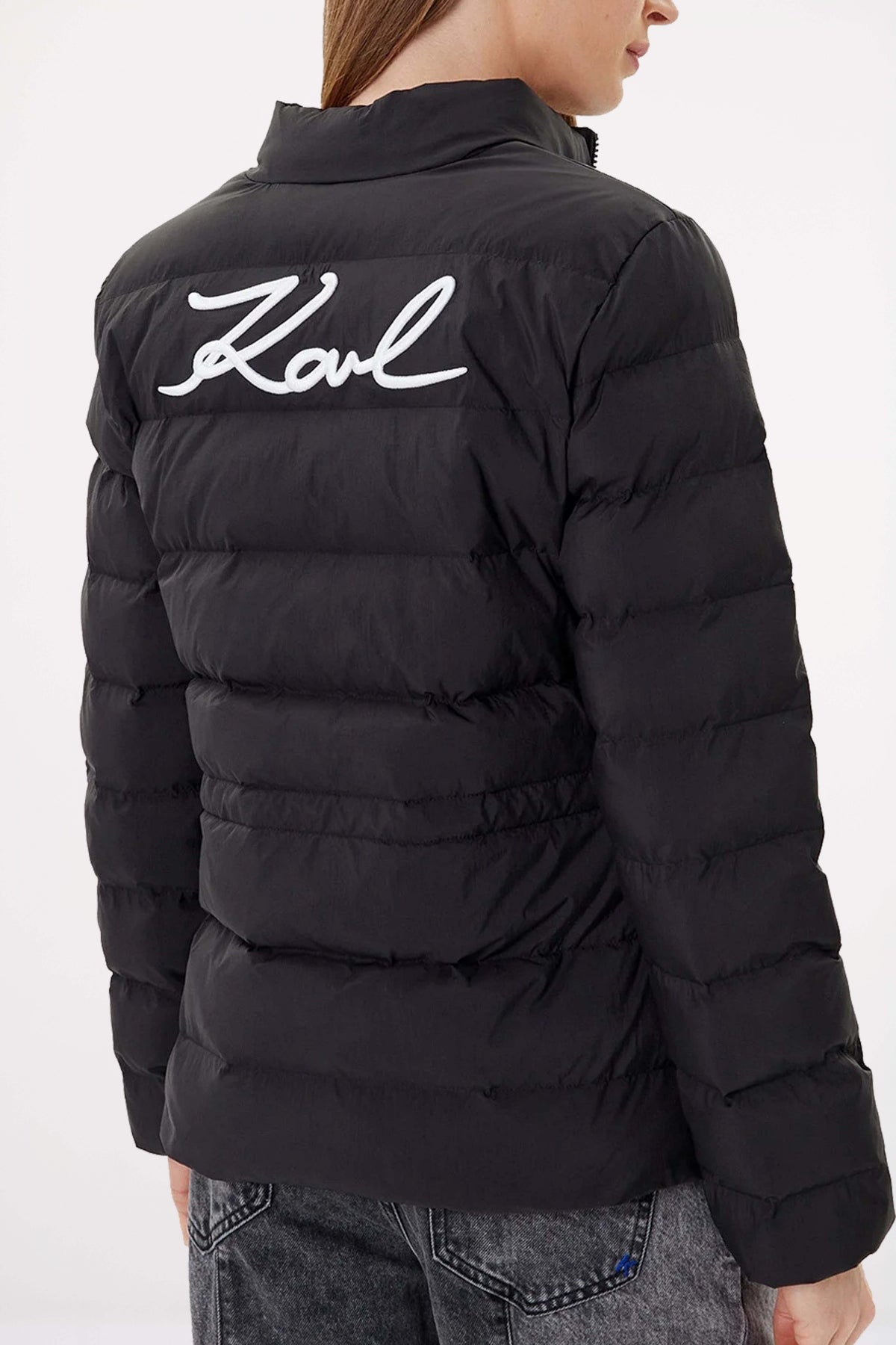 KARL LAGERFELD JEANS LIGHTWEIGHT PUFFER JACKET en color NEGRO  (2)