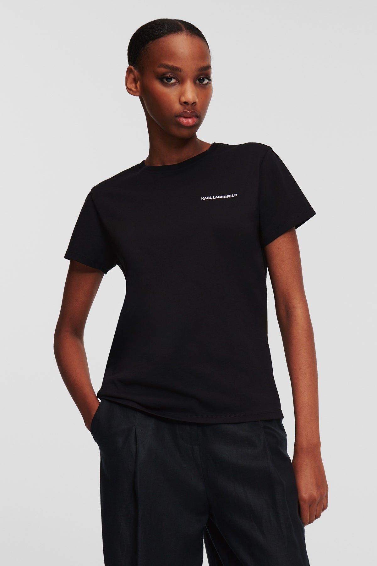 KARL LAGERFELD JEANS ESSENTIAL T-SHIRT en color NEGRO  (1)