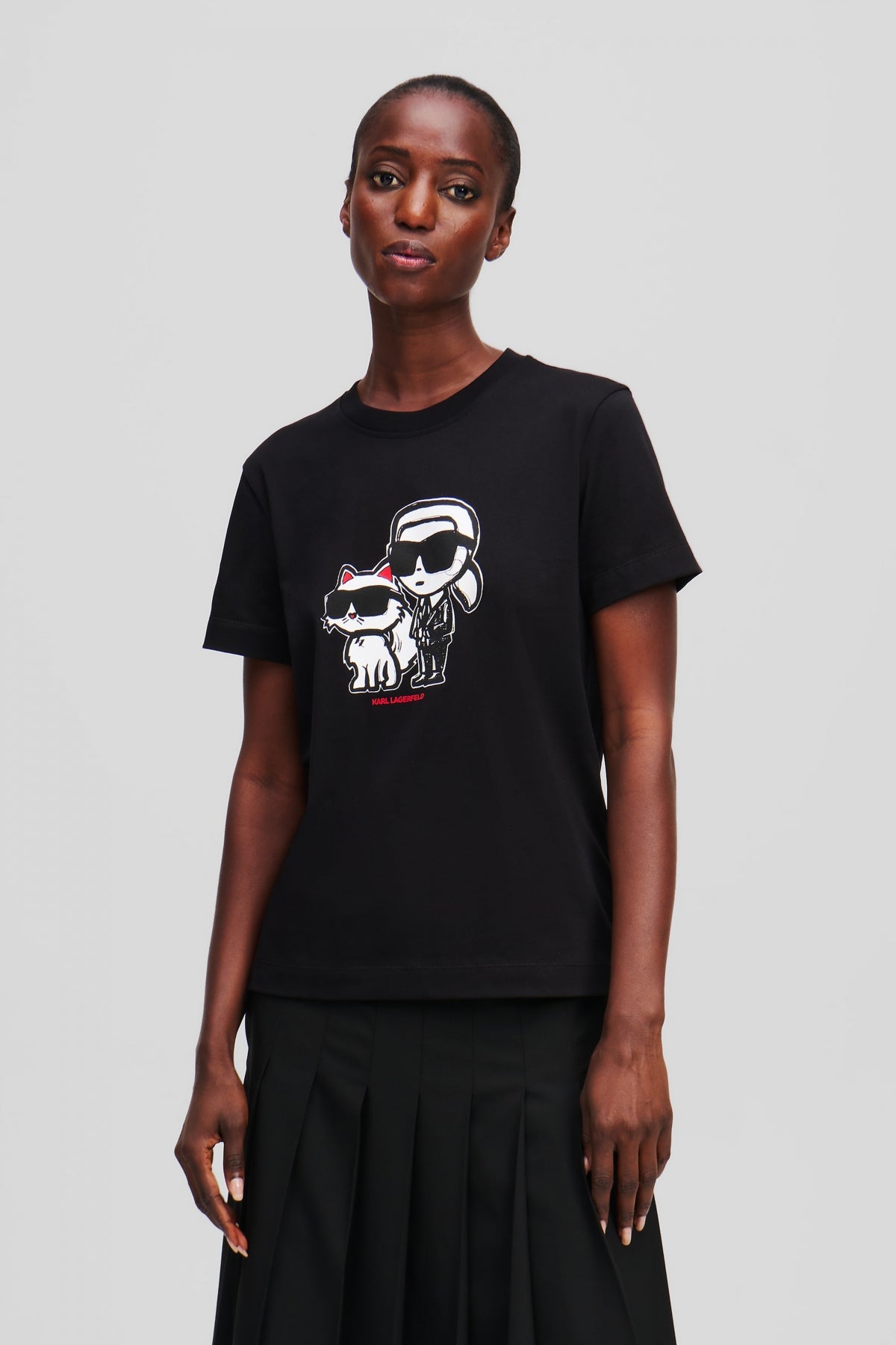KARL LAGERFELD JEANS AW IKON SKETCH DUO T-SHIRT en color NEGRO  (1)