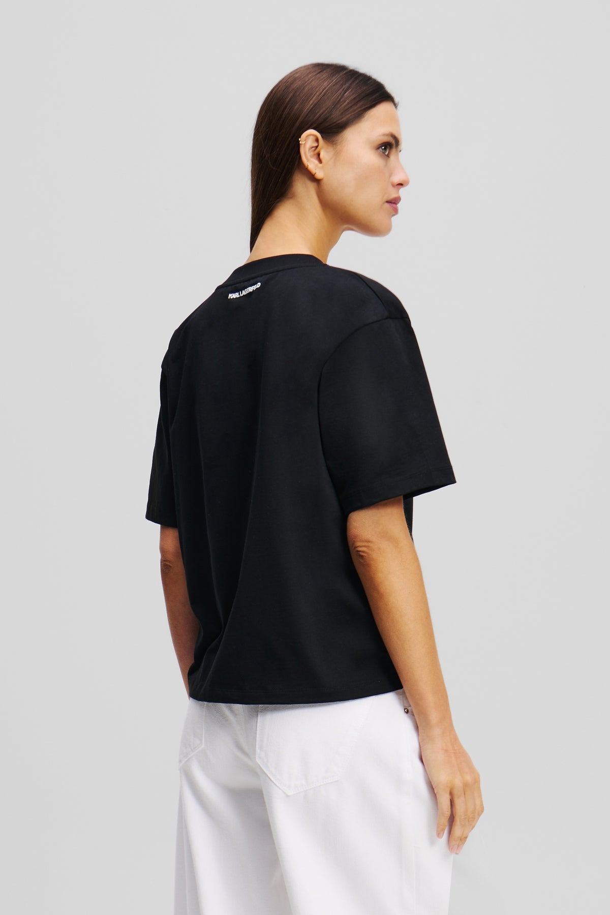 KARL LAGERFELD JEANS KARL SIGNATURE HEM V-NK TS en color NEGRO  (3)