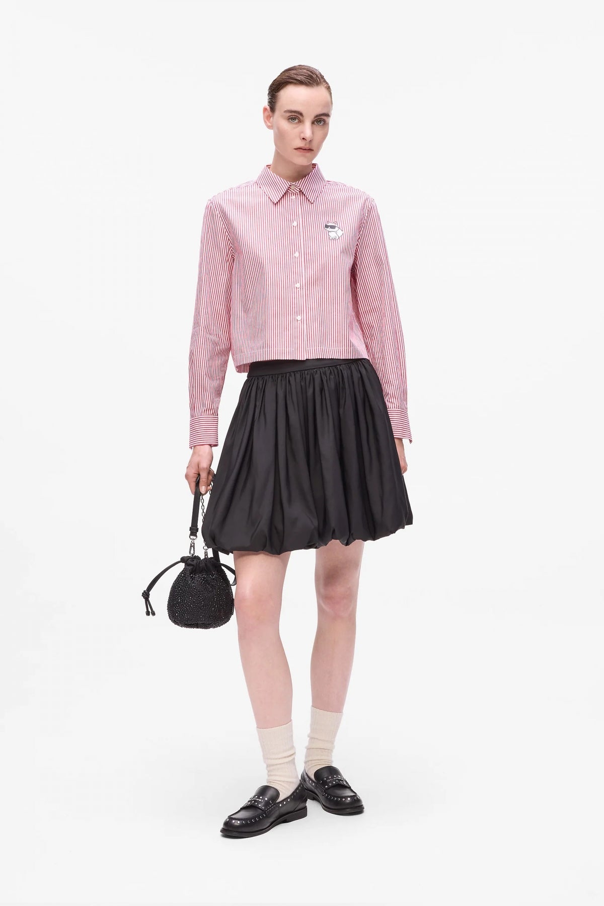 KARL LAGERFELD JEANS IKON CHOUPETTE CROPPED SHI en color ROSA  (4)