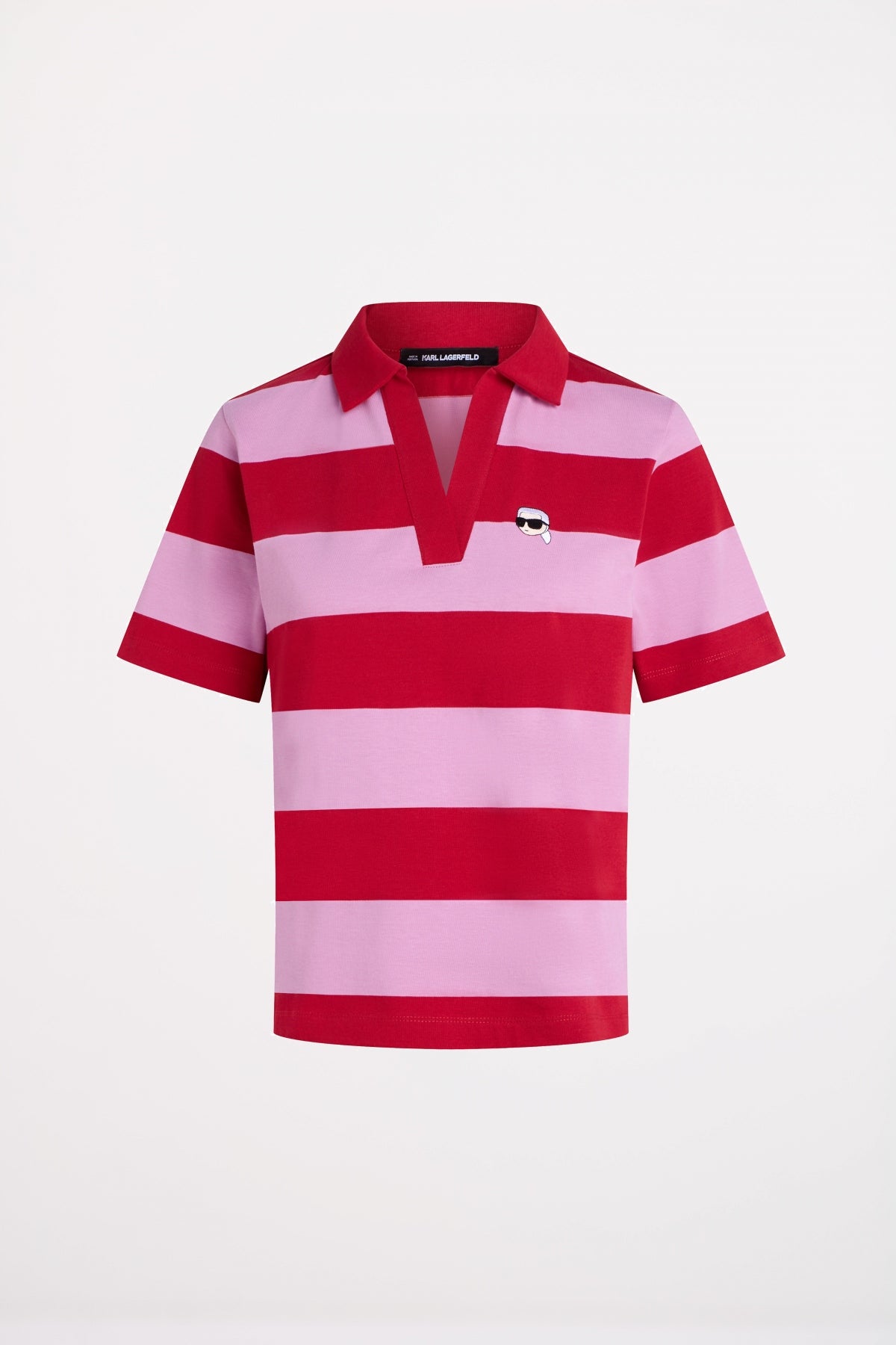 KARL LAGERFELD JEANS IKON PATCH STRIPE SSLV POL en color ROSA  (2)