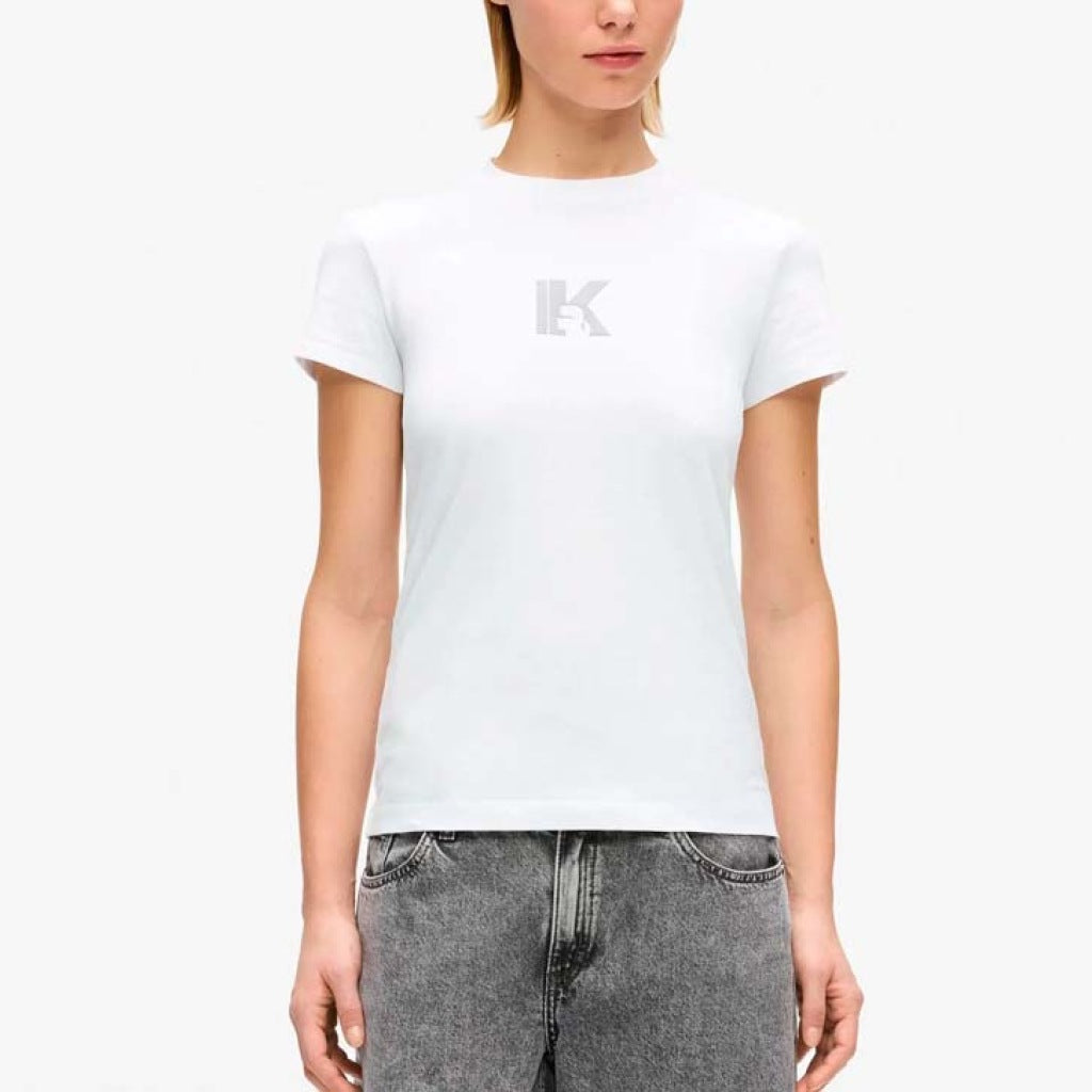 KARL LAGERFELD JEANS  KLJ SLIM SS K LOGO TEE  en color BLANCO  (6)