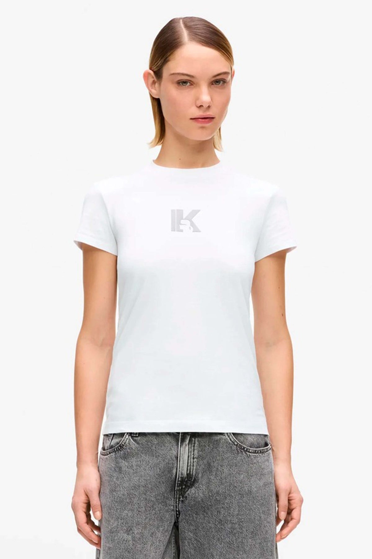 KARL LAGERFELD JEANS  KLJ SLIM SS K LOGO TEE  en color BLANCO  (1)