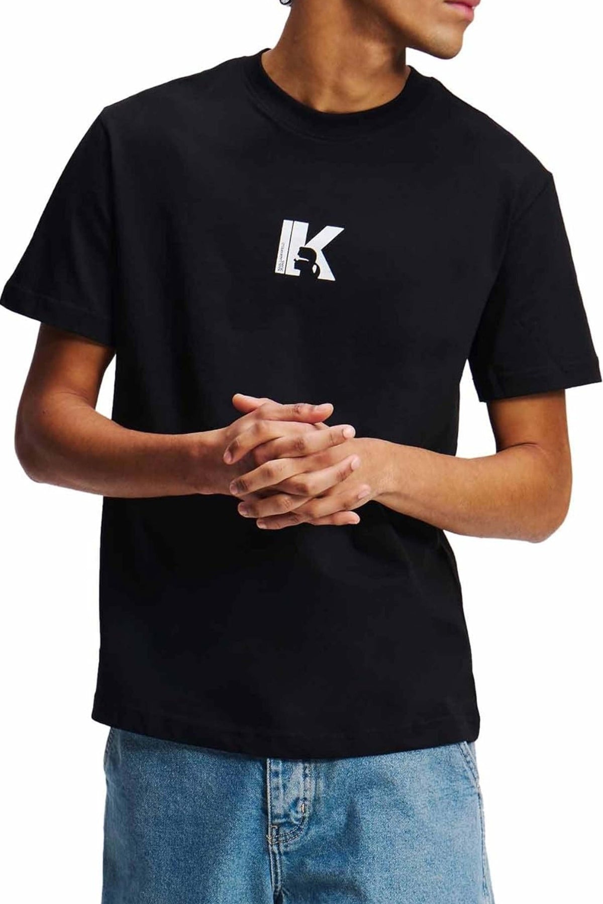KARL LAGERFELD JEANS REG SS K LOGO TEE en color NEGRO  (1)