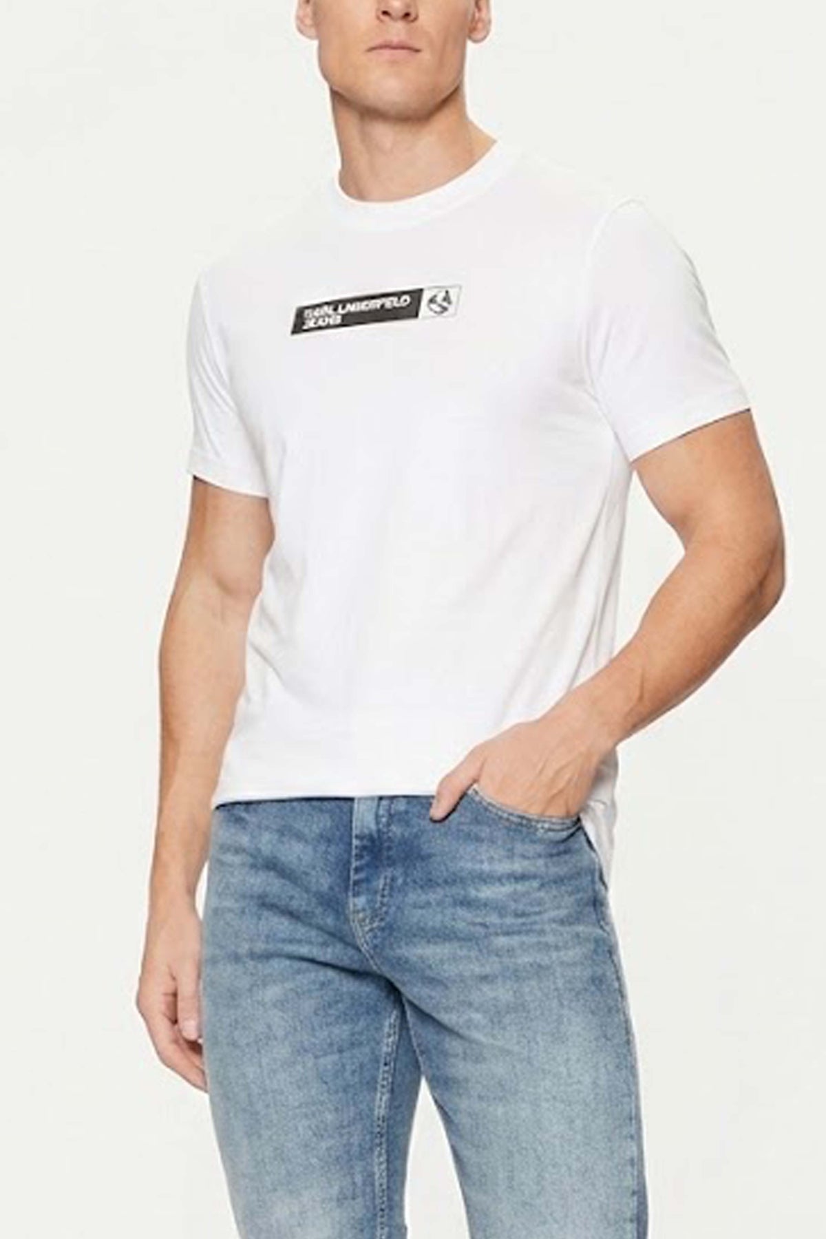 KARL LAGERFELD JEANS SLIM GRAPHIC TEE en color BLANCO  (3)