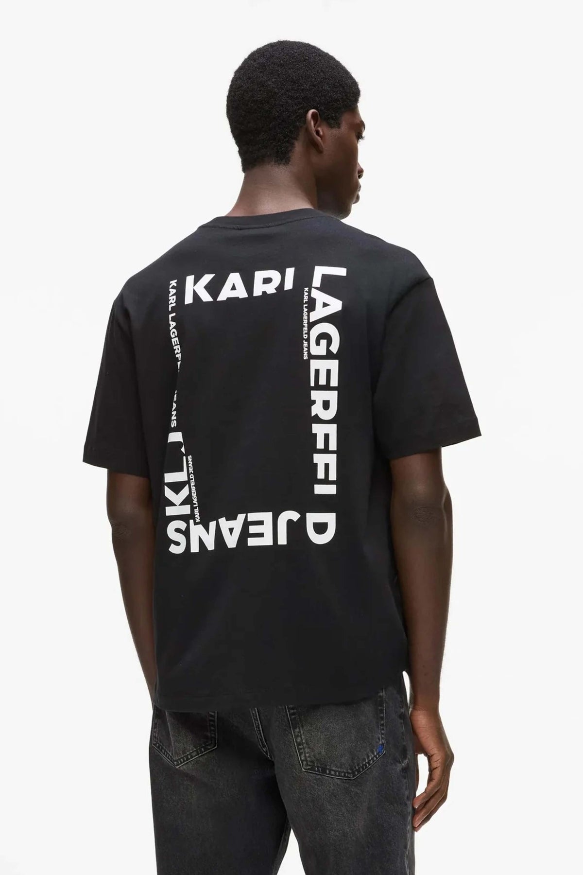 KARL LAGERFELD JEANS REG BACK FRAME TEE en color NEGRO  (2)