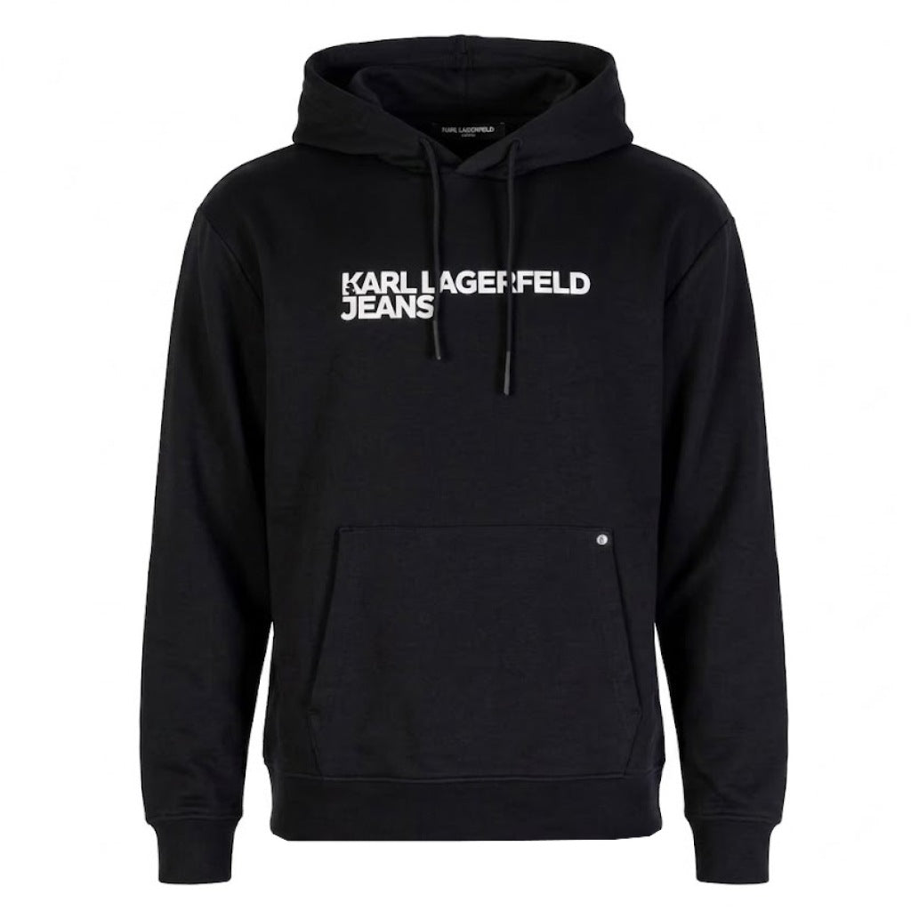 KARL LAGERFELD JEANS AM KLJ REG LOGO HOODIE en color NEGRO  (4)