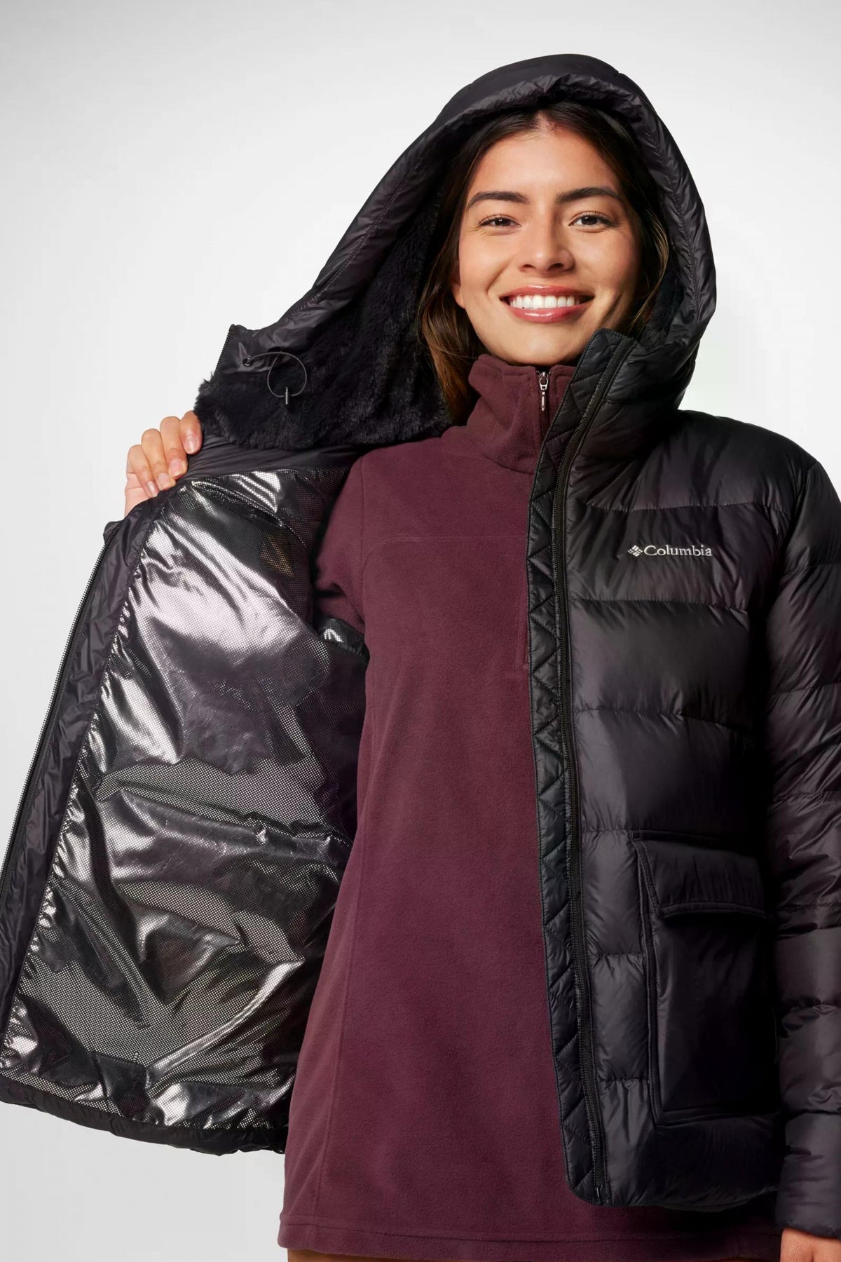 COLUMBIA HARMONY FALLS HOODED DOWN en color NEGRO  (3)