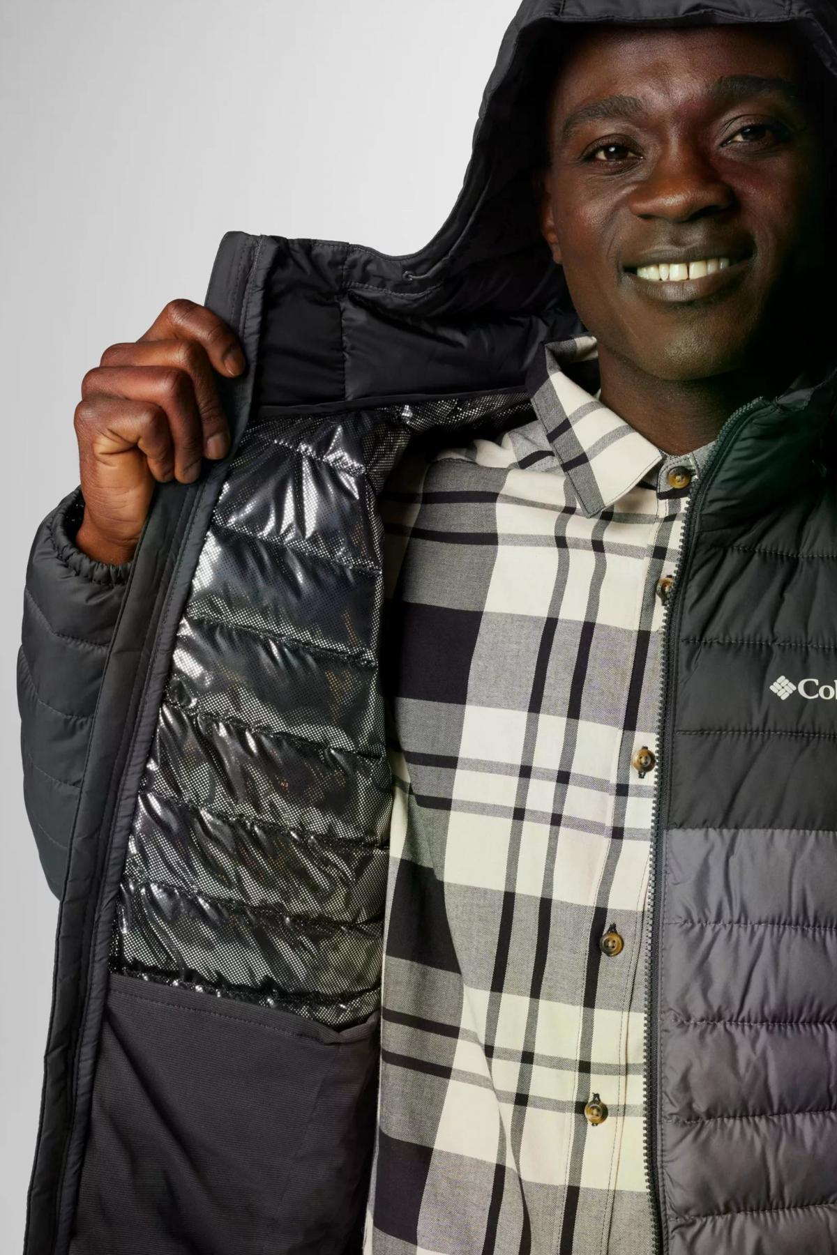 COLUMBIA POWDER LITE II HOODED JACKET en color GRIS  (3)