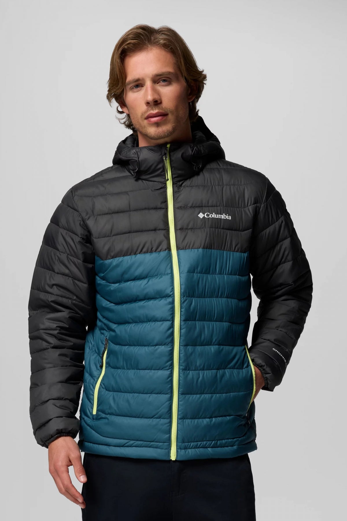 COLUMBIA POWDER LITE II HOODED JAC en color AZUL  (1)