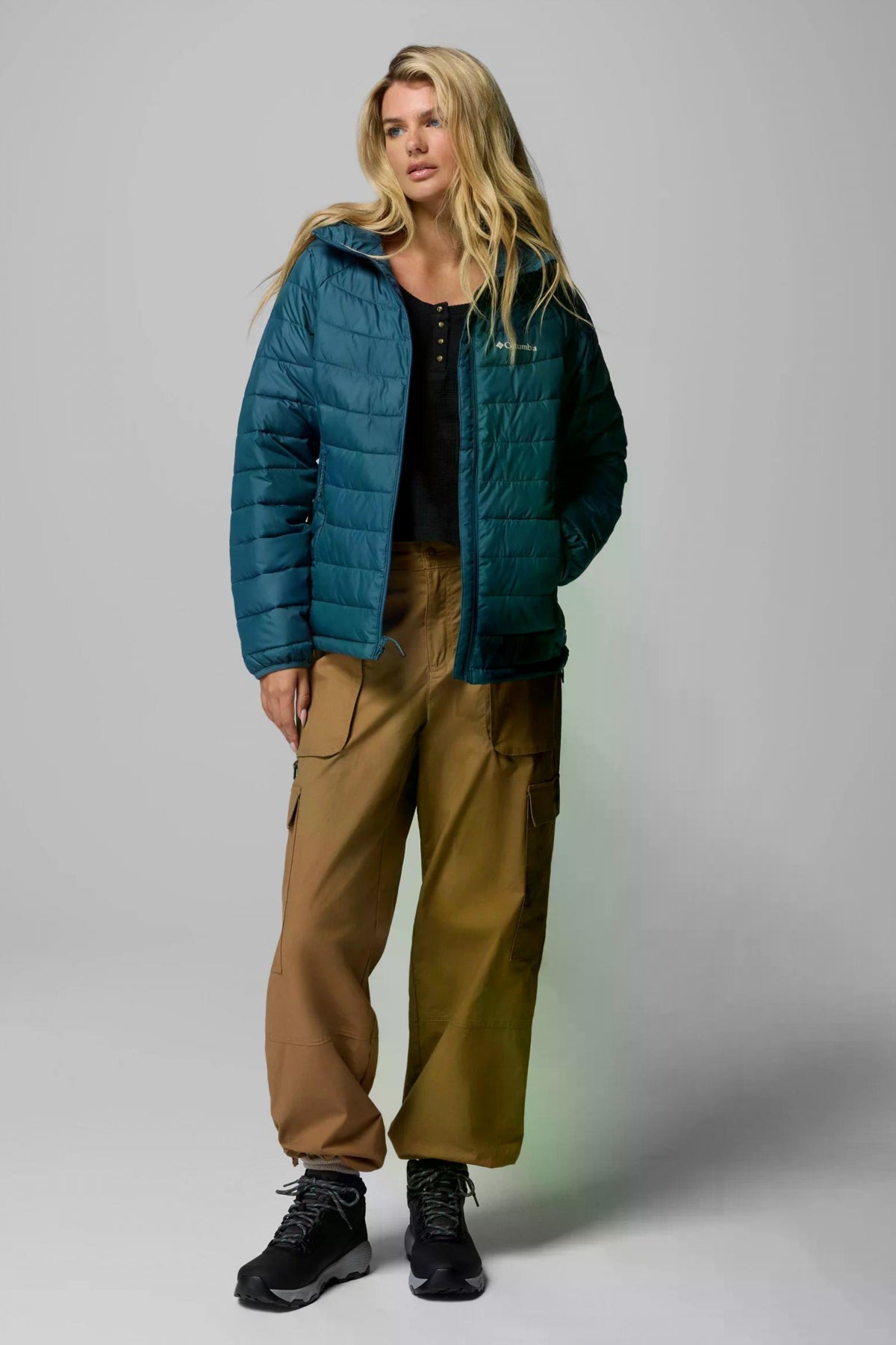 COLUMBIA POWDER LITE II HOODED JACKET en color AZUL  (4)