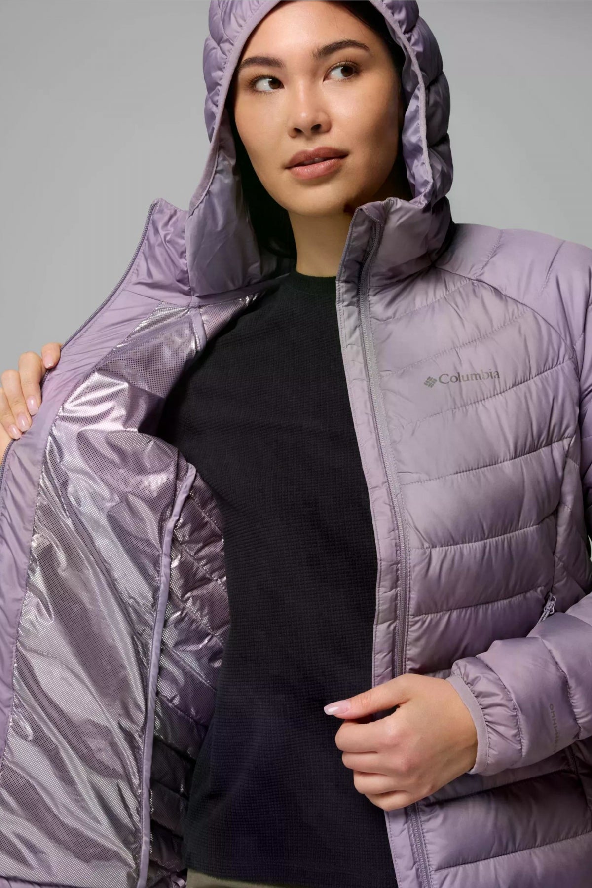 COLUMBIA POWDER LITE II HOODED JACKET en color VIOLETA  (3)