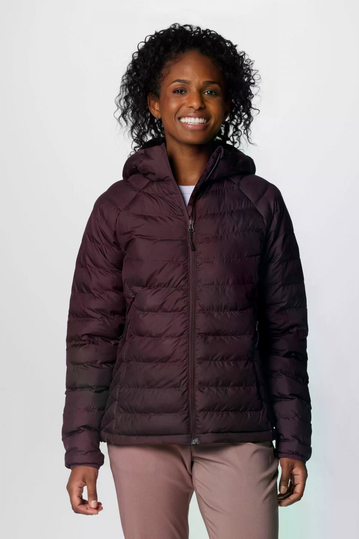 COLUMBIA POWDER LITE II HOODED JACKET en color BURDEOS  (1)