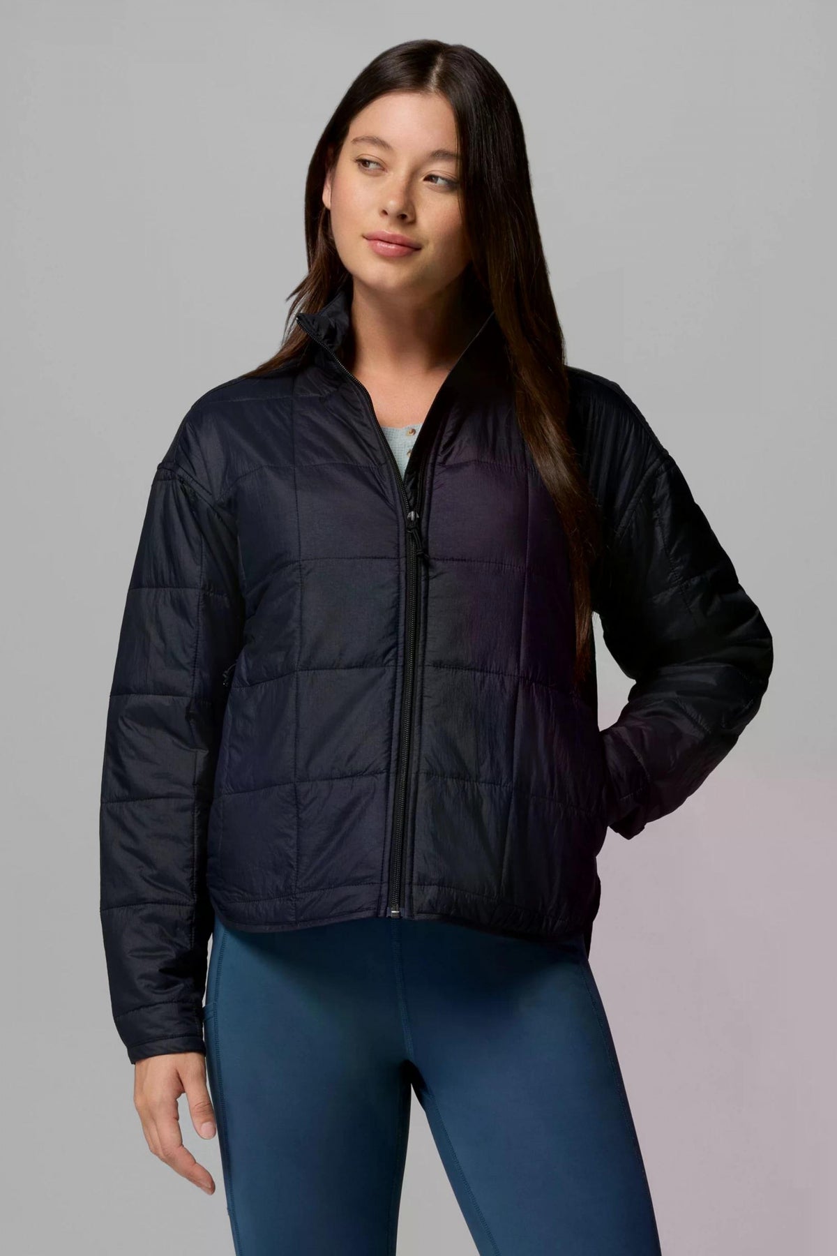 COLUMBIA SIENNA HILL QUILTED JACKET en color NEGRO  (3)