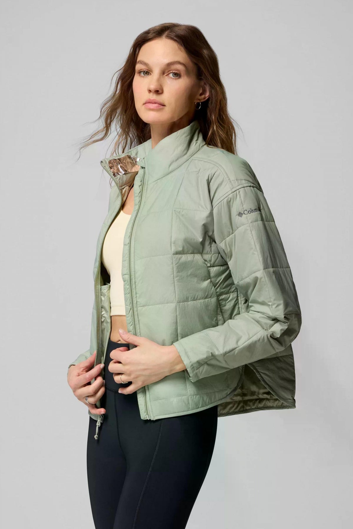COLUMBIA SIENNA HILL QUILTED JACKET en color VERDE  (3)