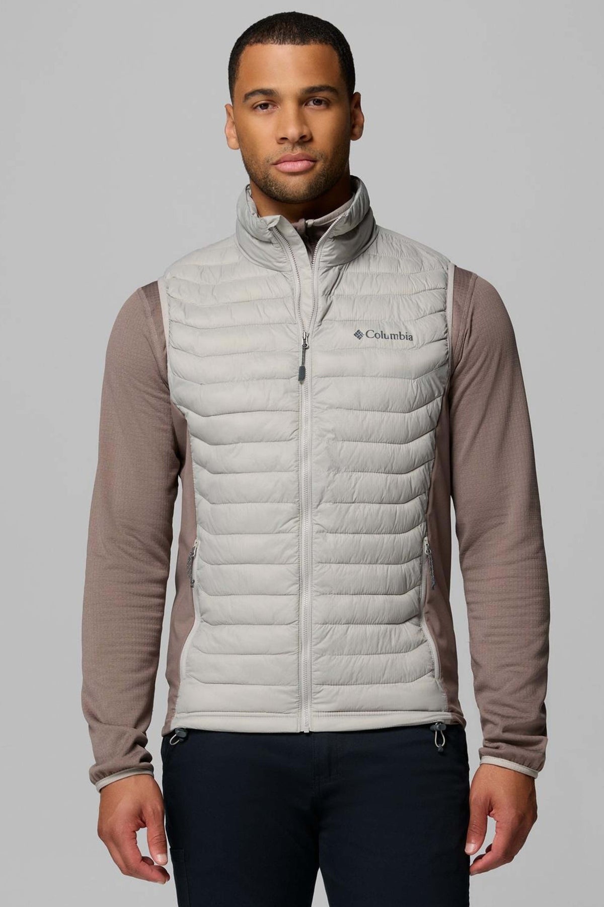 COLUMBIA POWDER PASS HYBRID VEST en color GRIS  (1)