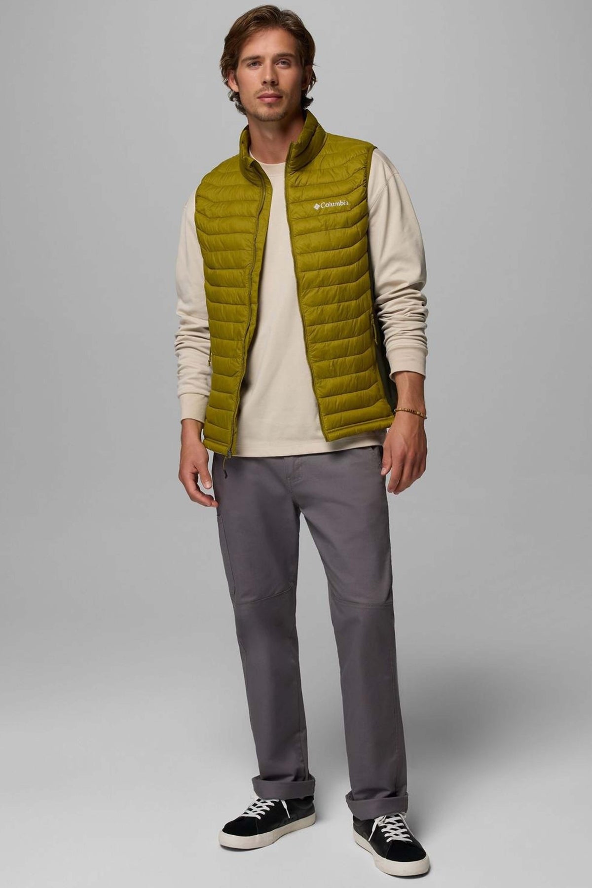 COLUMBIA POWDER PASS HYBRID VEST en color AMARILLO  (1)