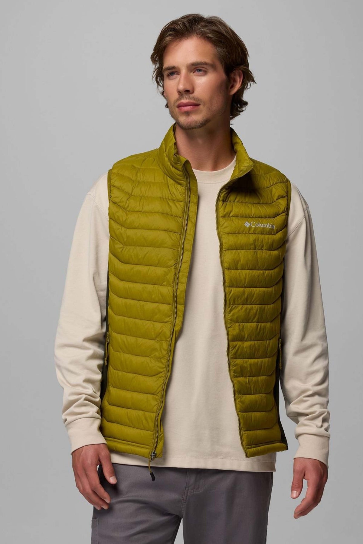 COLUMBIA POWDER PASS HYBRID VEST en color AMARILLO  (3)