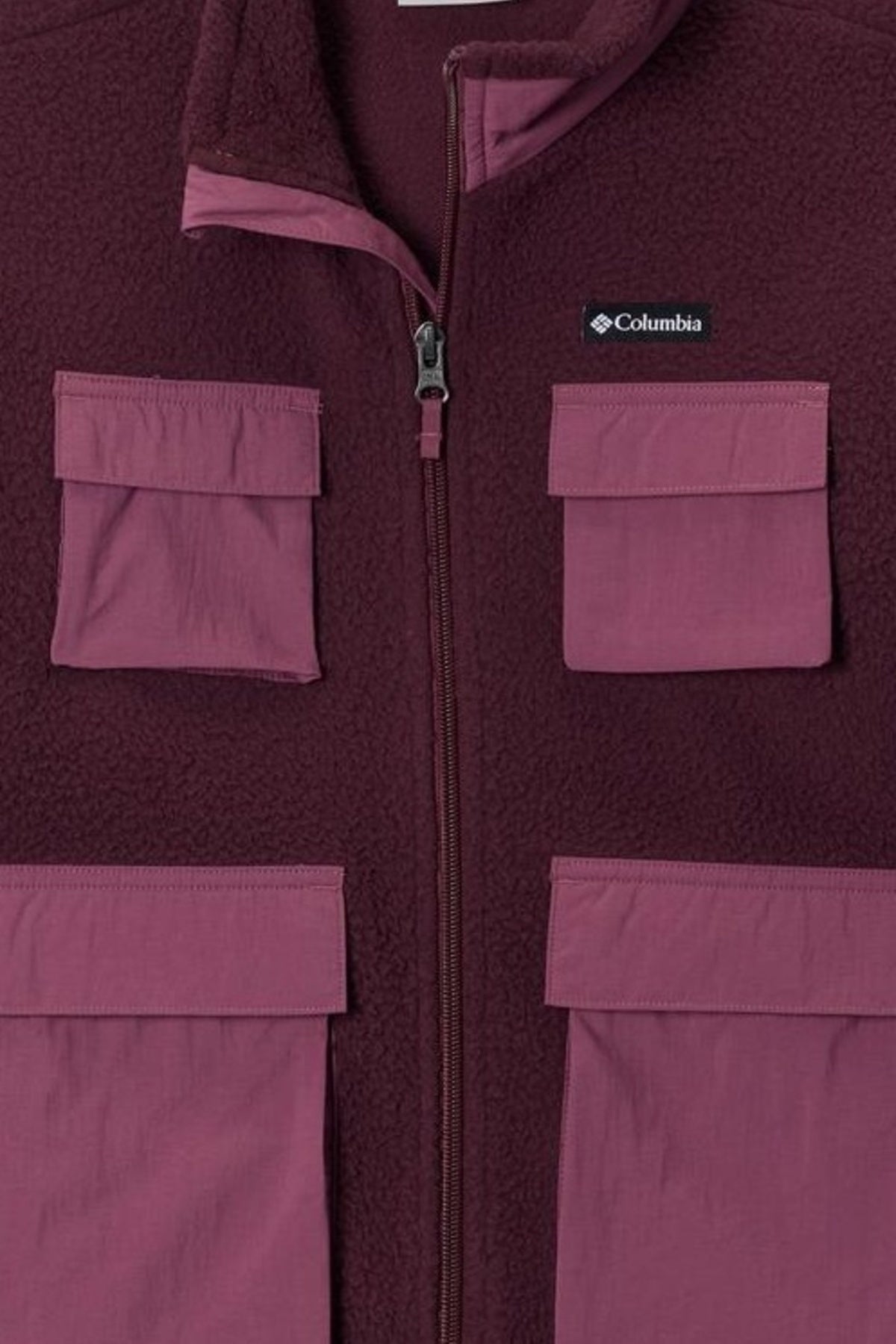 COLUMBIA U JASPER RIDGE PEBBLED FLEECE FZ en color BURDEOS  (3)