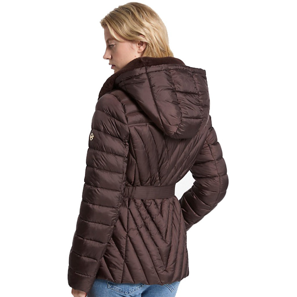 MICHAEL KORS W FX FUR TRIM en color MARRON  (4)