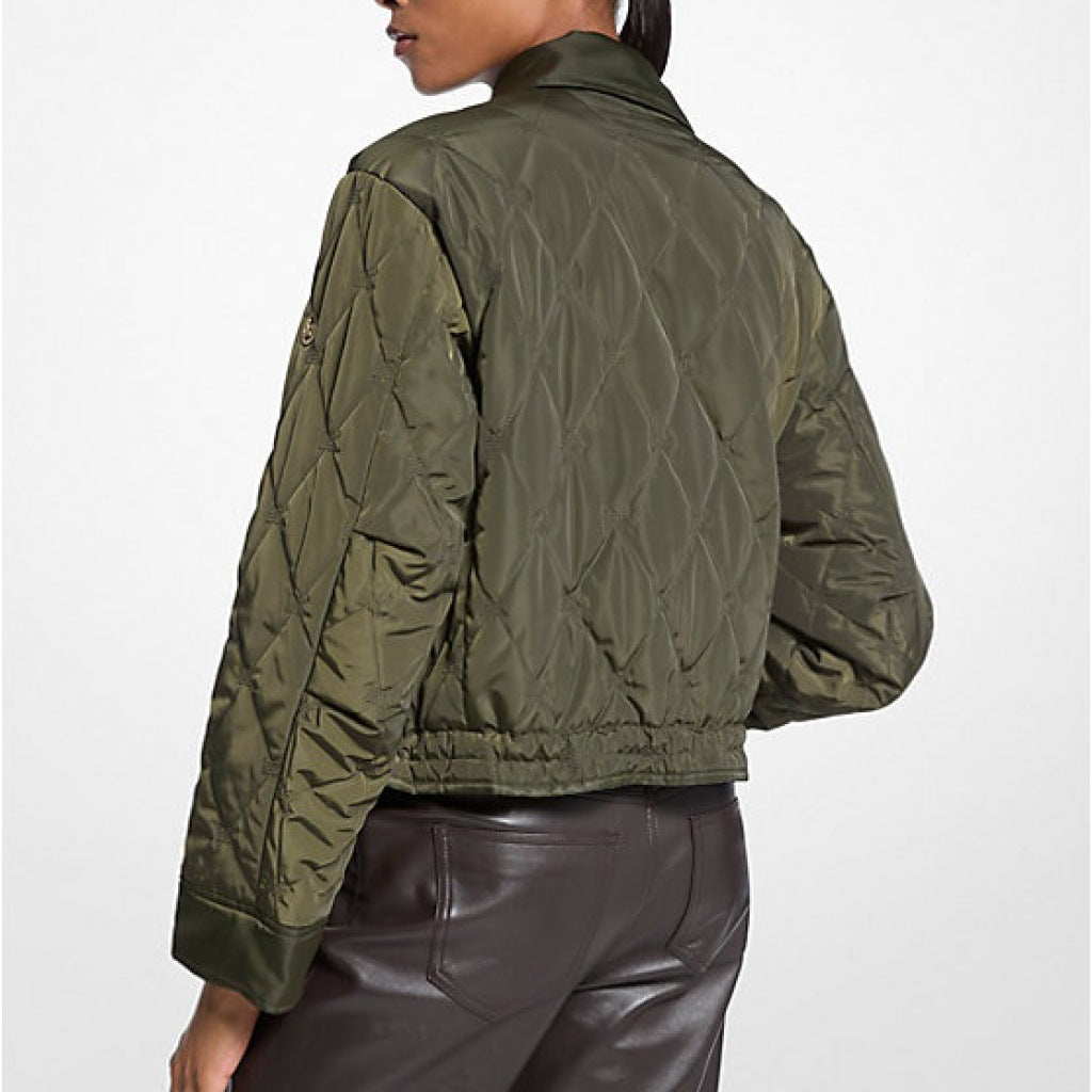 MICHAEL KORS CROPPED BOMBER en color VERDE  (5)