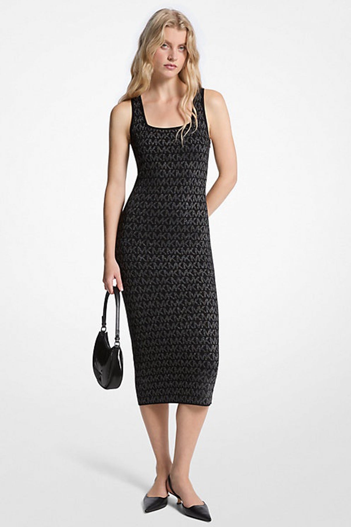 MICHAEL KORS METALLIC MK SQ NK DRS en color NEGRO  (1)
