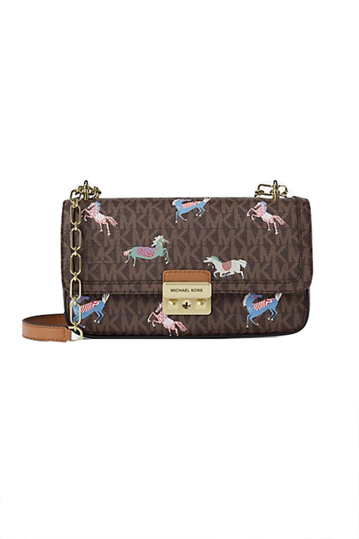 MICHAEL KORS TRIBECA SM CONV CHAIN SH en color MARRON  (3)