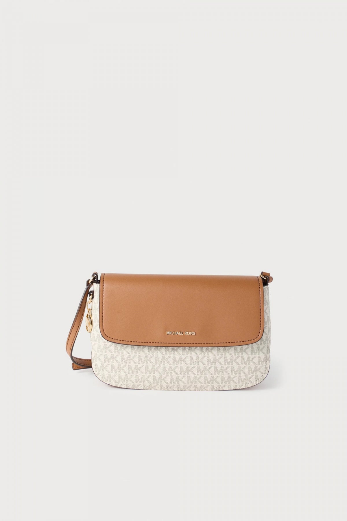 MICHAEL KORS ALICE SM FLAP XBODY en color MARRON CLARO  (1)