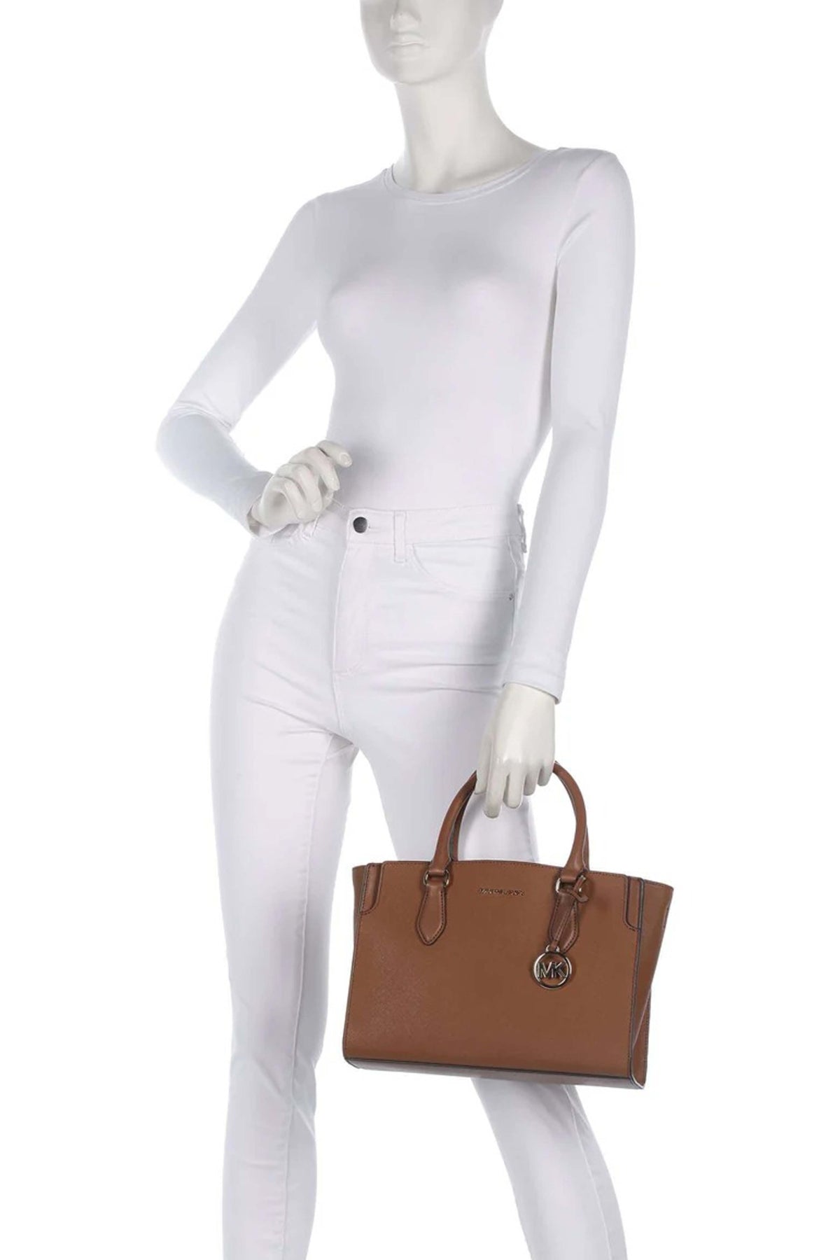 MICHAEL KORS BECCA MD SATCHEL  en color MARRON  (4)