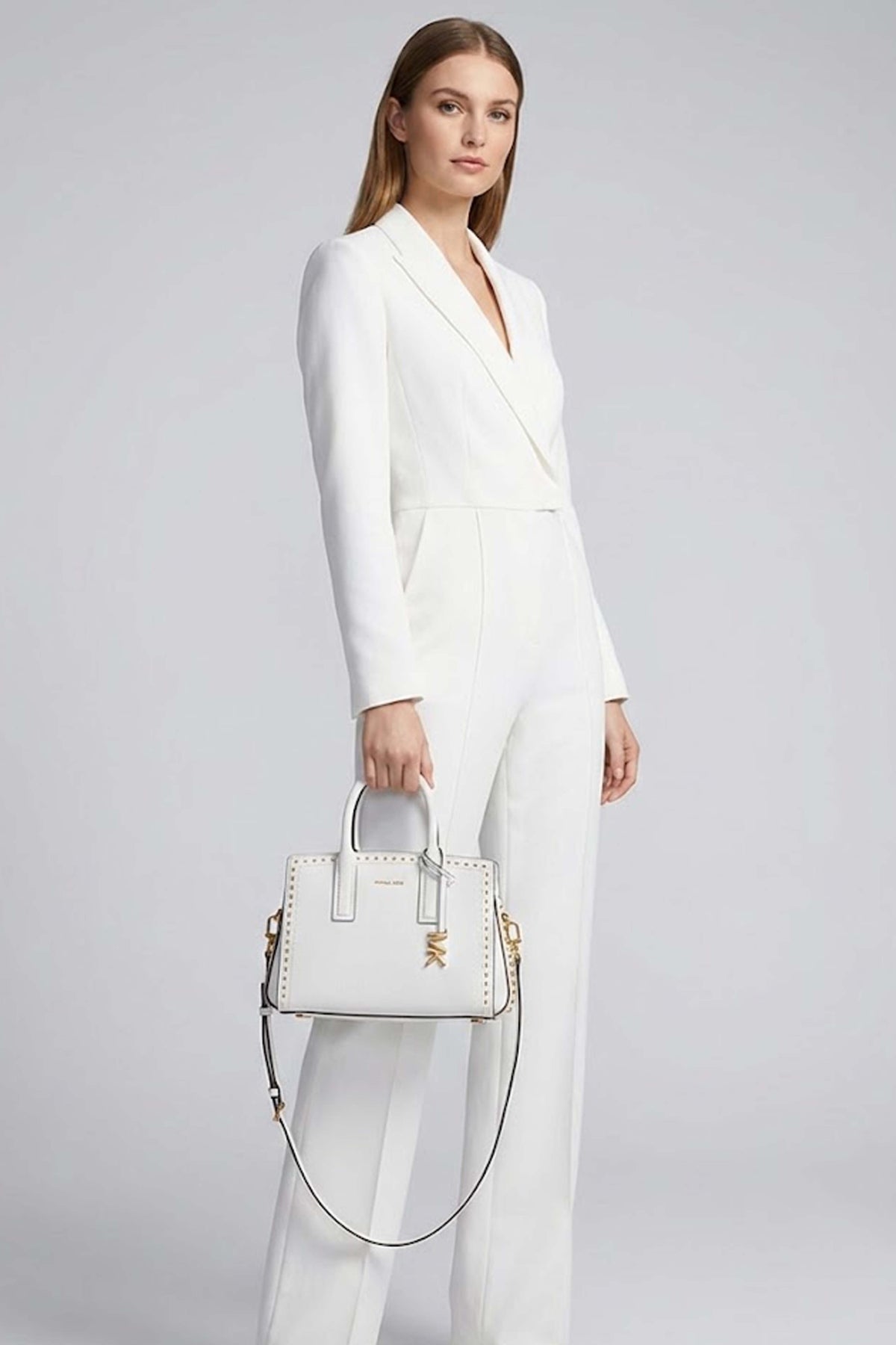 MICHAEL KORS  LAILA SM SATCHEL  en color BLANCO  (1)