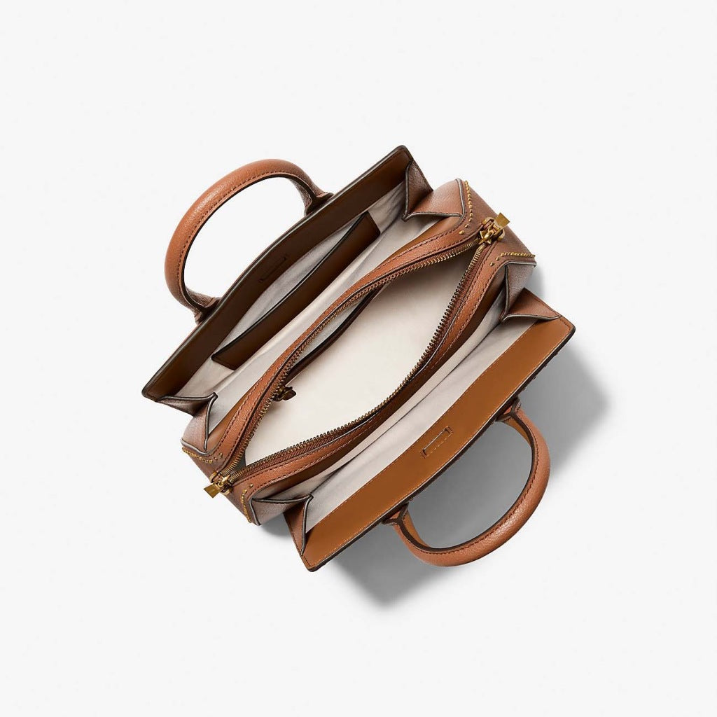 MICHAEL KORS  LAILA SM SATCHEL  en color MARRON  (5)