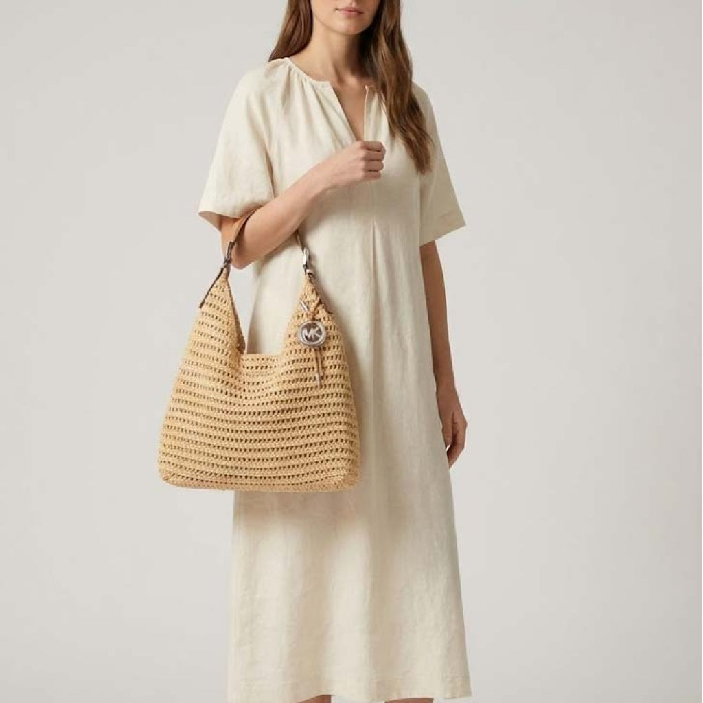 MICHAEL KORS NOLITA LG HOBO SHLDR en color MARRON CLARO  (6)