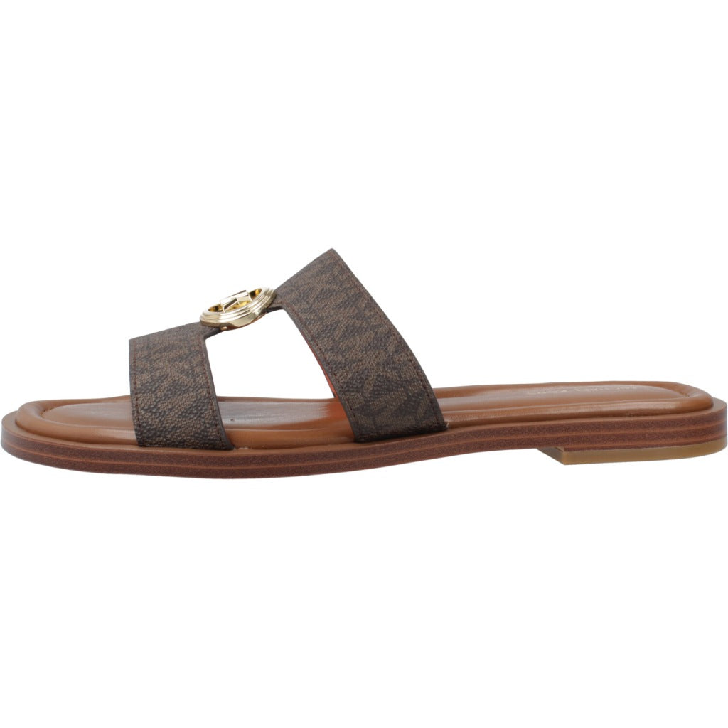 MICHAEL KORS ERIN FLAT SANDAL en color MARRON  (2)