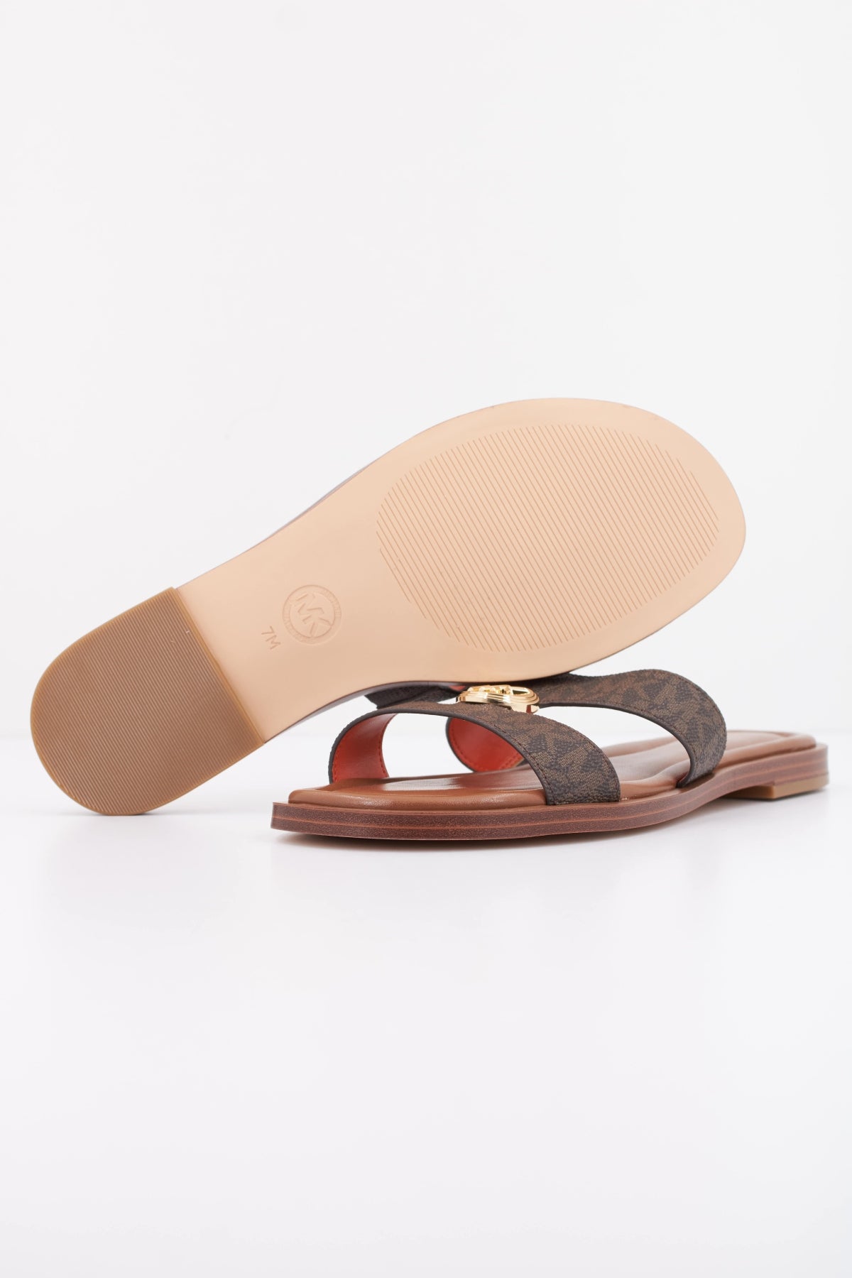 MICHAEL KORS ERIN FLAT SANDAL en color MARRON  (5)