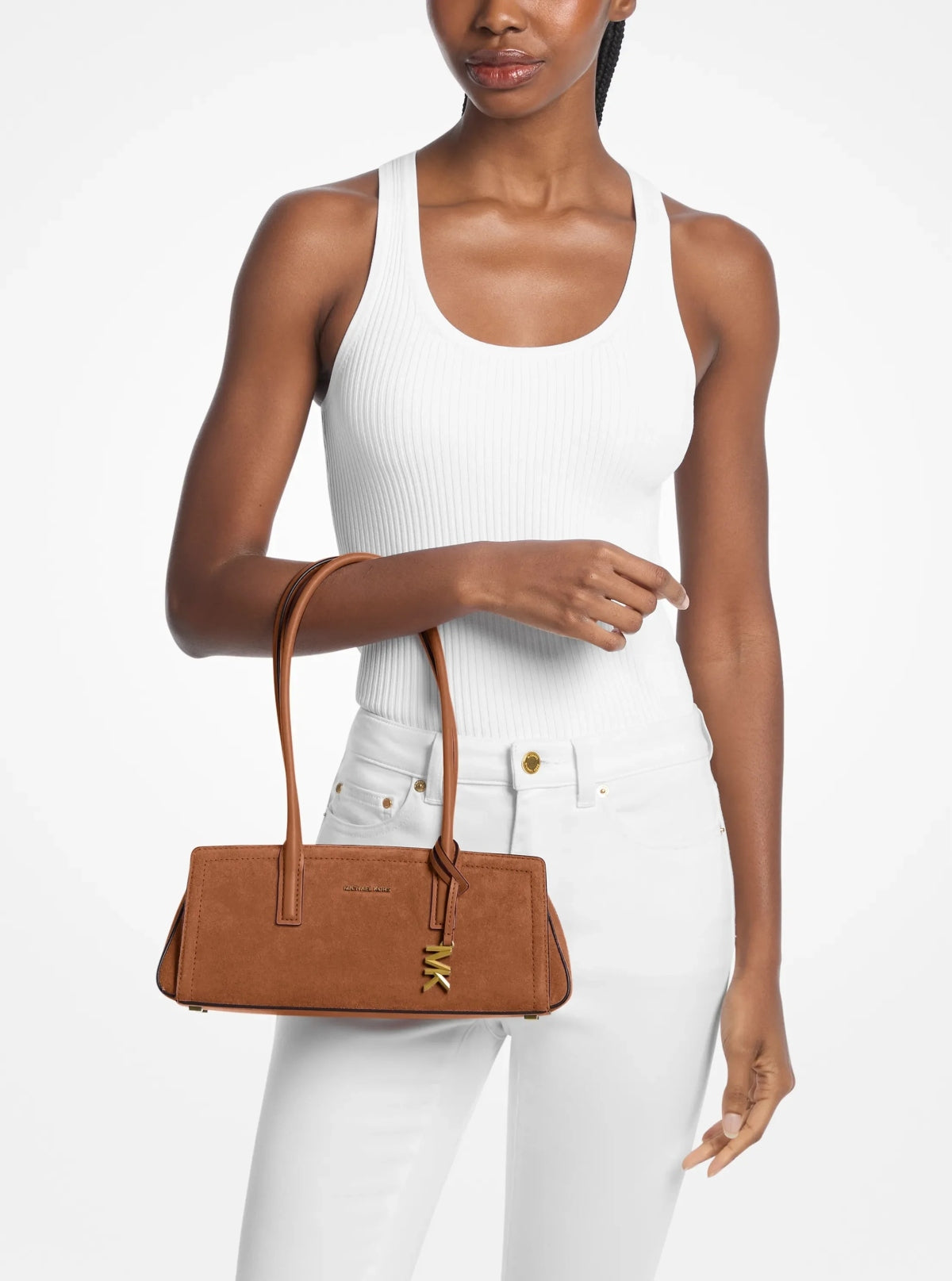 MICHAEL KORS TAITS SM EW SHOULDER TOTE en color MARRON  (1)