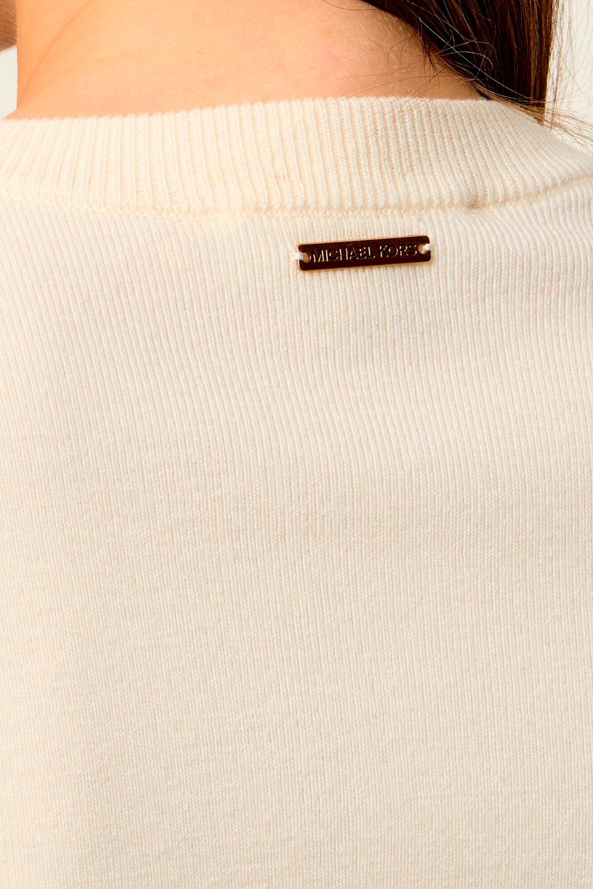 MICHAEL KORS MTWVR MERINO RIB CREW NK CARDI en color NUDE  (2)