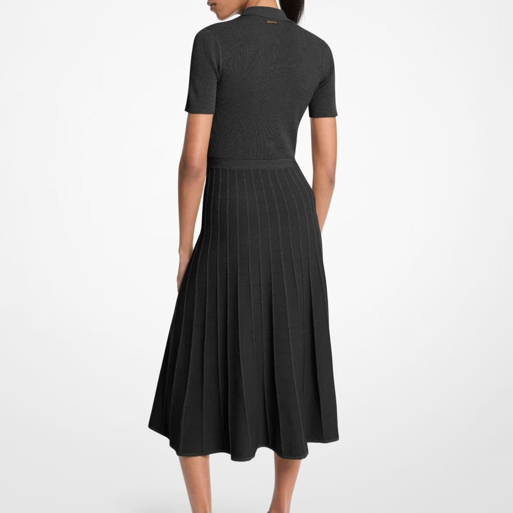 MICHAEL KORS MTFD FIT N FLARE POLO SS MIDI en color NEGRO  (5)