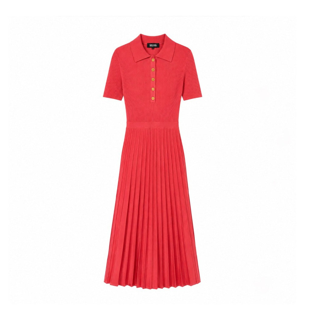 MICHAEL KORS MTFD FIT N FLARE POLO SS MIDI en color NARANJA  (4)