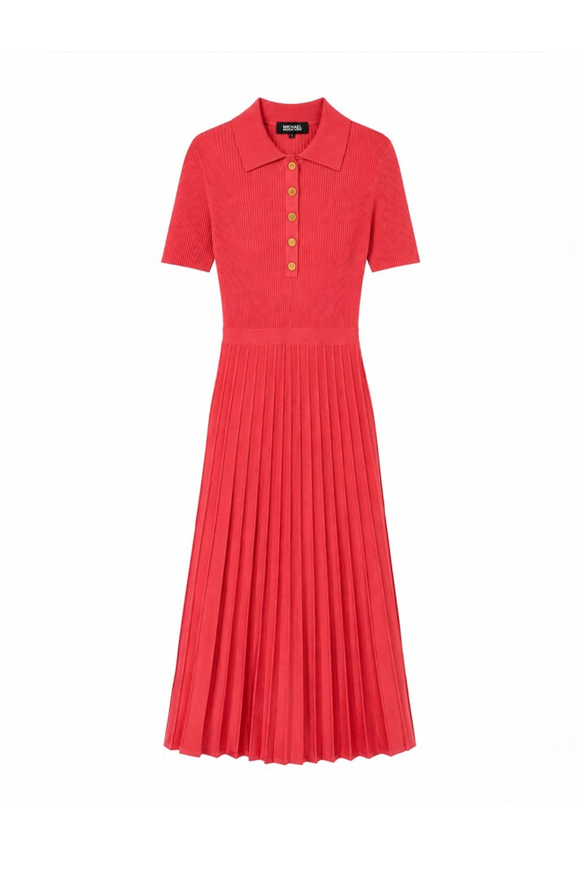 MICHAEL KORS MTFD FIT N FLARE POLO SS MIDI en color NARANJA  (1)